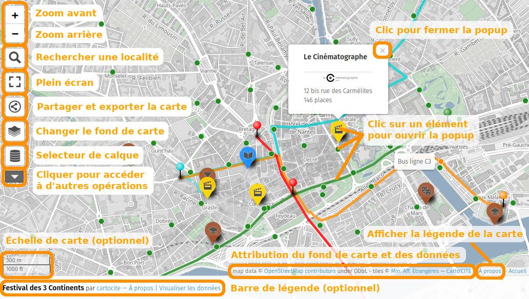 Description des différents éléments d’une carte